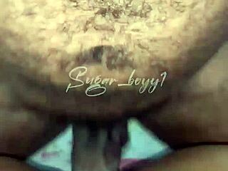 I love watching this ebony milf take a big black cock deep in her cute pussy.