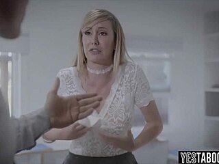 intriguing office encounter with suggestive blonde milf in secretary role