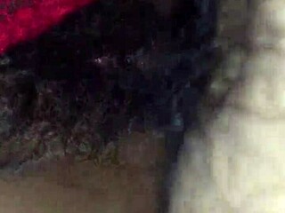 Fucking my cousin in lingerie at home, filling her with creampie.