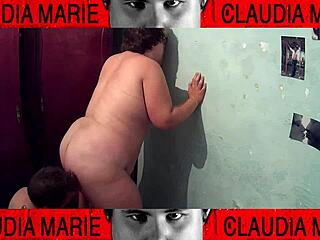 Passionately licking horny fat woman's wet pussy