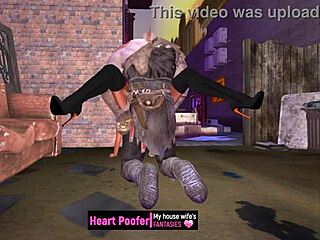 Witchy Halloween cheating sex affair in cartoon style.