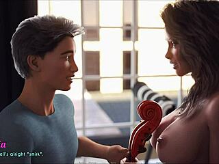 A wife and stepmother play a game together.