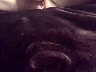 She sucks huge dildo while pounding pussy