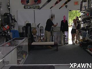 I mean, this bimbo is having rough sex in the shop with cock sucking and pussy fucking