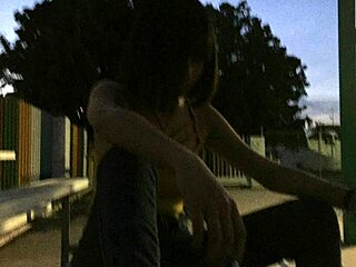 Brunette performs intense blowjob scene