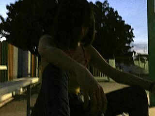 Brunette performs intense blowjob scene