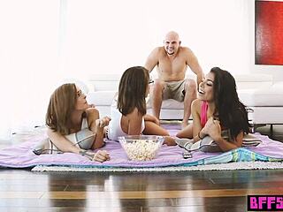 pervy stepbro feels so excited fucking petite stepsis and her teen bffs