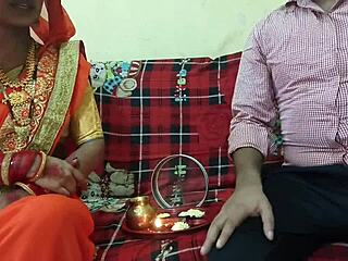 Celebrating first Karva Chauth with wife