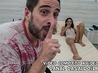 Petite Asian babe takes monster black cock in hotel room for intense one-on-one session.