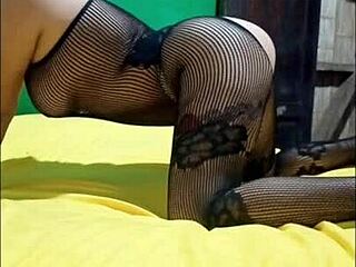 Latina Stepsister in Sexy Lingerie Dances and Seduces on Bed