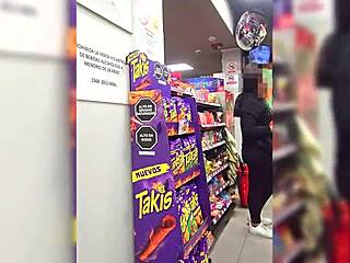 Waiting For Boyfriend In Store But Stranger Convinces For Video With Cumshot In Pussy After Broken Condom