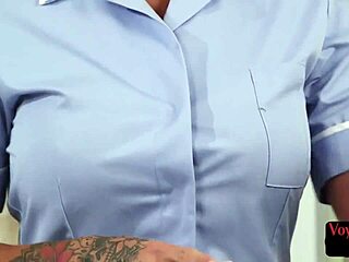 British CFNM Voyeur in Lingerie Watches Patient Stroke