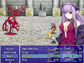 Female demon king fucks new friends after castle conquest