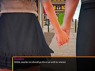 Redhead in homemade cartoon family