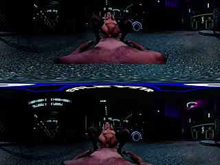 EvilEvr Presents Cyberpunk Alley Encounter with Stunning Karma Rx. She bends over in cosplay for intense action.