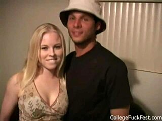 Couple escapes to university party for private scene