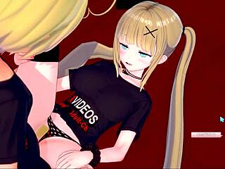 blonde gal jk elenore in 3d cg anime