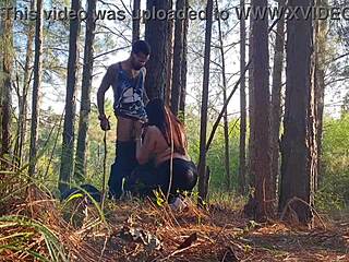 Wife FUCKING in the woods with BIG BLACK COCK