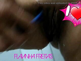 Brazilian milf fingers pussy during waxing