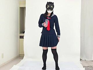 Asian Japanese fetish with boobs, tits, and saliva