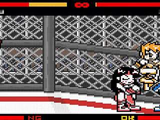 Brunette futanari battles in sex ring