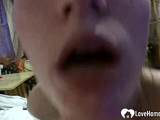 Sexy babe receives cum from eager cock