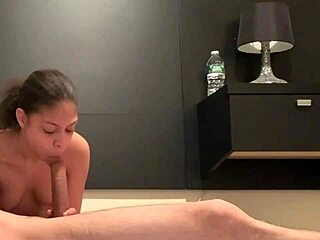 Skinny Latina Teen Gags on Monster Cock in Wild Sucking Session. She Takes It All Deep!