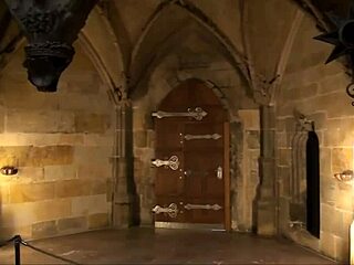 exploring inside prague castle with czech tourist