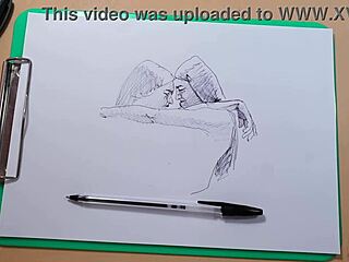 Two Beautiful Sexy Girls! Quick Ballpoint Pen Sketch Captures Cute Latina Handjob And Anal!