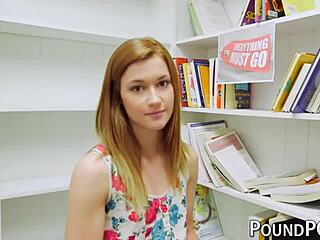 Juicy ginger teen Alaina Dawson rides hard in steamy POV