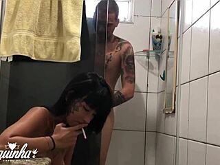 Brazilian brunette asks: fuck or bathe?