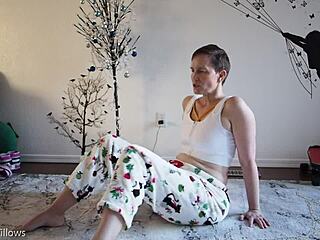 yoga lesson with cute milf