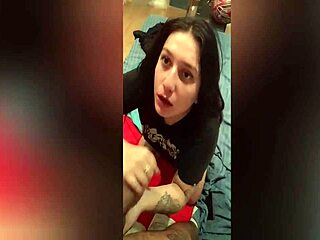 girlfriend gives deepthroat blowjob