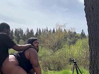 Chubby BBW Remi Rides Massive BBC on Giant Rock Outdoors