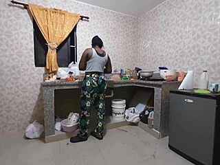 cook invites me to play with her big tits and ass