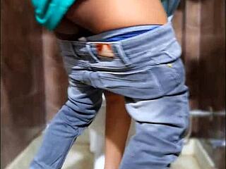 married man fucks sexy girl hard in the toilet.