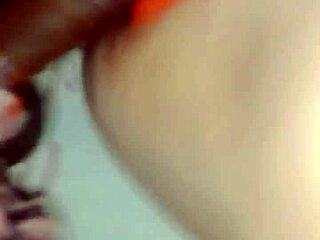slut lifts leg for close-up creampie dinner 😜