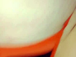 slut lifts leg for close-up creampie dinner 😜