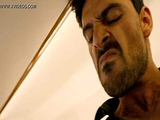 Sexy masturbation on airplane leads to orgasm blowjob