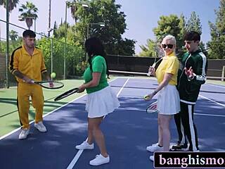 wanna join us? tennis with milfs turned into steamy foursome