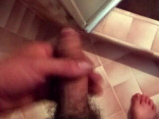 Man Strokes His Large Penis