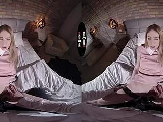 Watch big tits handjob in dark room vr with shaved pussy