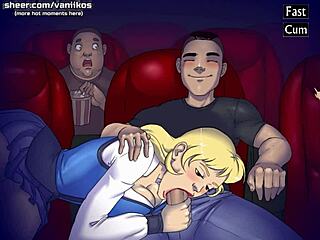 Bionda Arrapata Succhia Cazzo Grosso al Cinema Pubblico