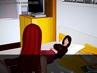 MILF in cartoon family scene with big ass.