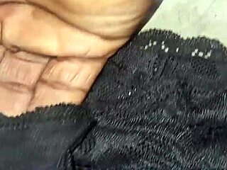 Wife's Dirty Panties and Thongs Sniffed in Wet Fetish Play