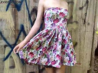 Beauty In Dress Gives Public Blowjob 😍