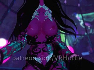 Perfect body striptease at public rave with clothes ripped and teasing lap dance