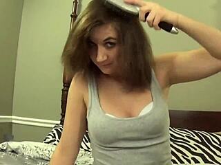 hair fetish featuring fifi foxx with playful styling and brushing