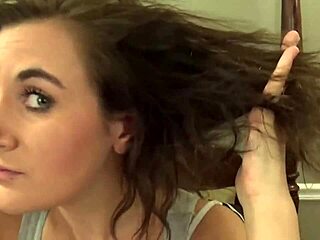 hair fetish featuring fifi foxx with playful styling and brushing