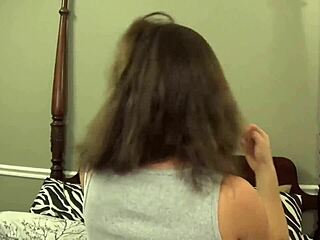 hair fetish featuring fifi foxx with playful styling and brushing